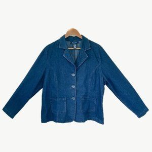 Denim & Co Long Sleeve Blue Denim Women’s Blazer (XL)